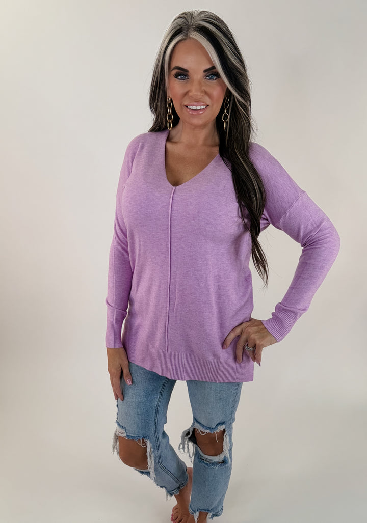 Knit luxe long sleeve top