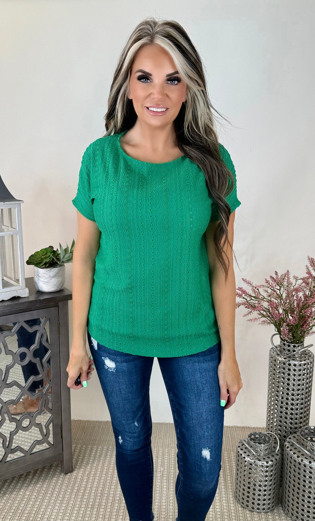 Emerald Days Textured Knit Top