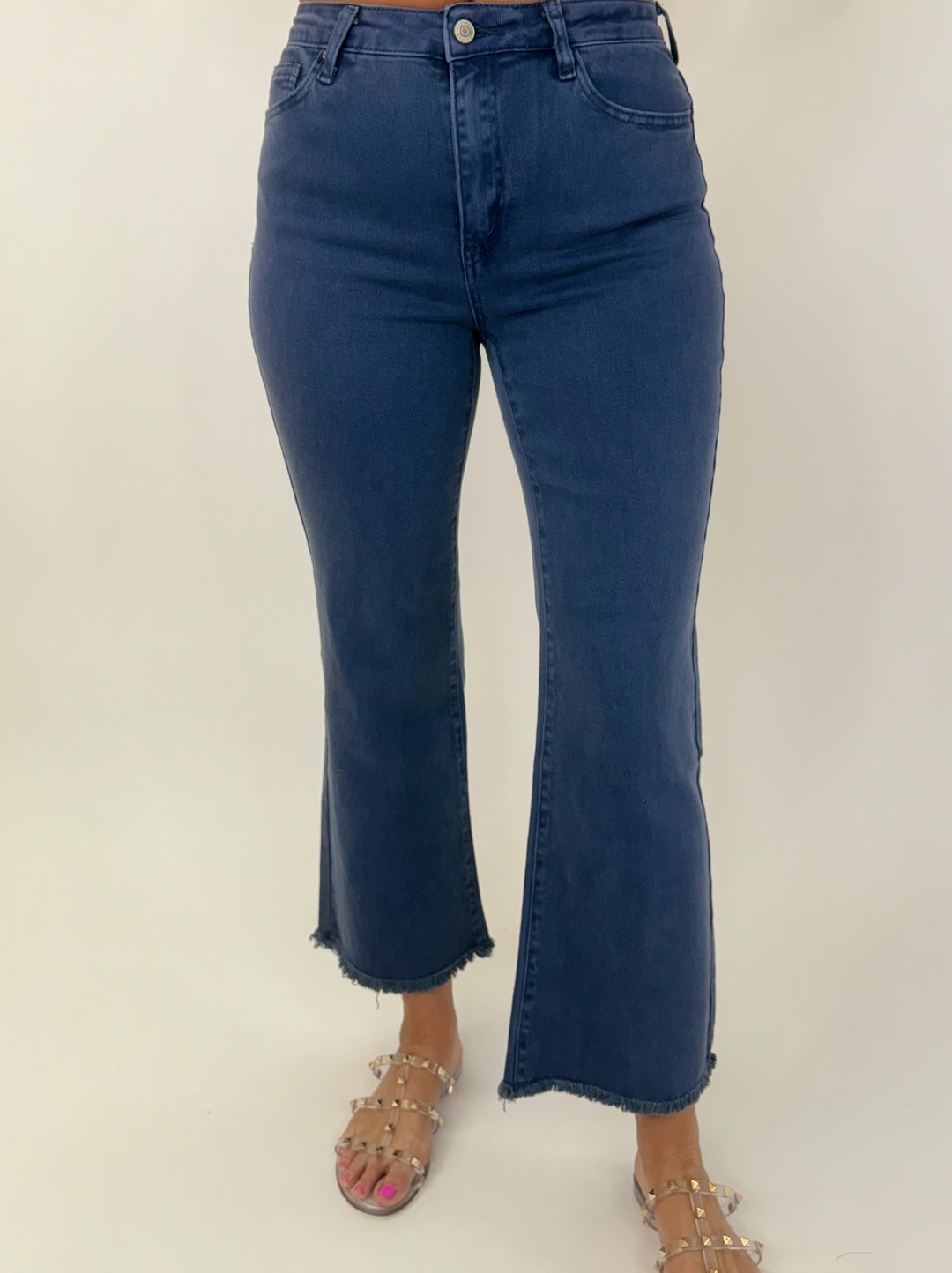 The perfect Crop jean Zenana - Acid wash Navy