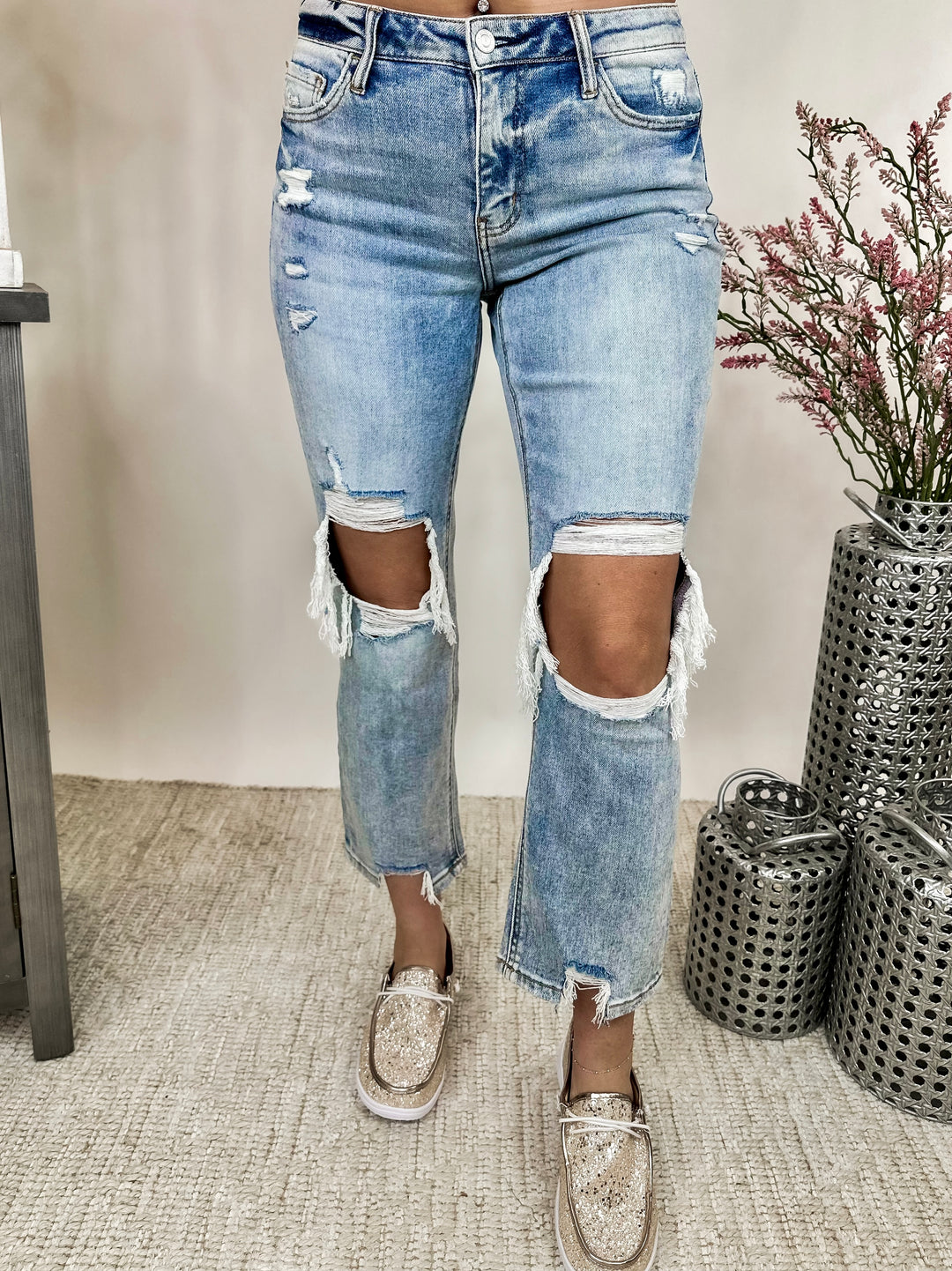 Chic & Chill Lovervet Crop Straight Jeans- RESTOCK high rise