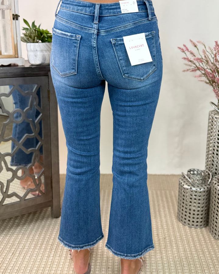 LOVERVET MID RISE KICK FLARE JEANS