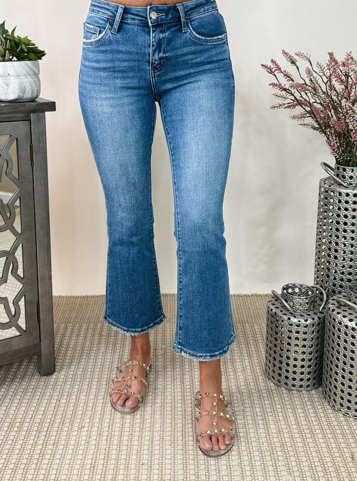 LOVERVET MID RISE KICK FLARE JEANS