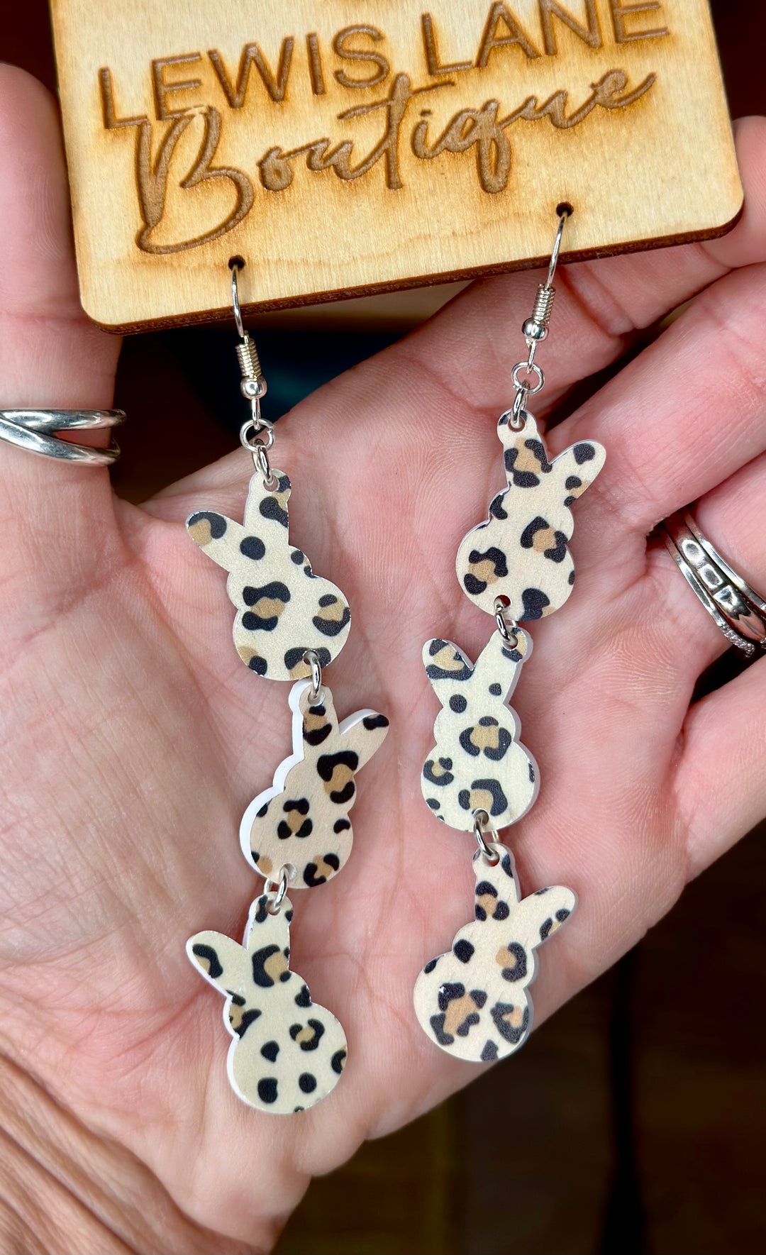 Leopard Trio Bunny Earrings