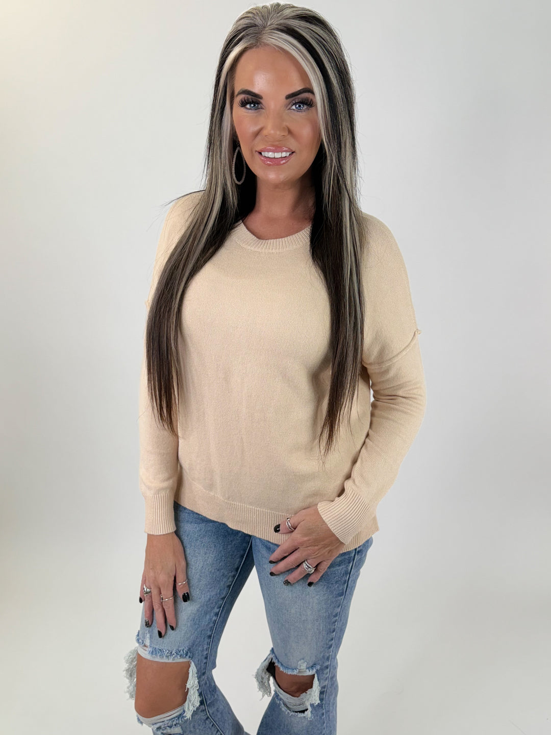 Classic Cream Knit Sweater