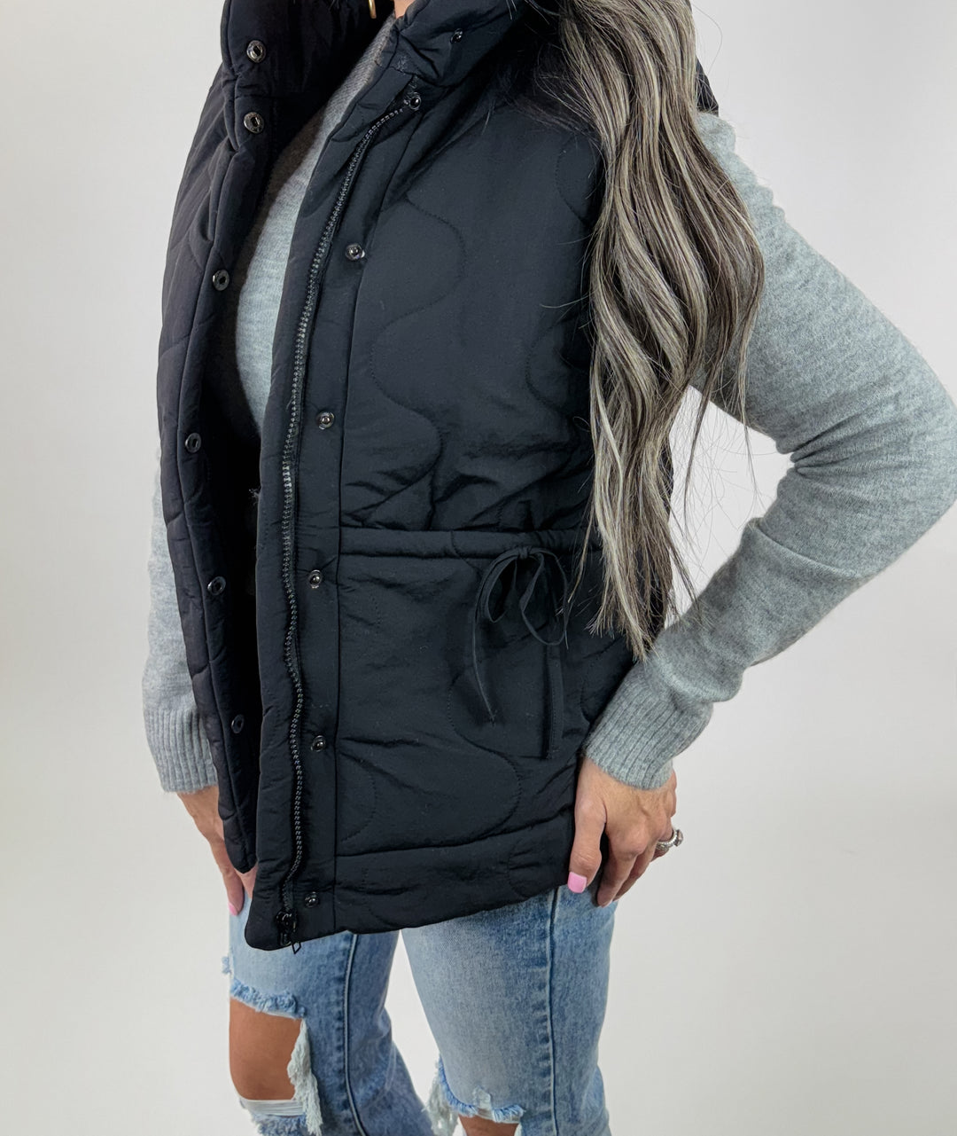 Chill Factor Quilted Vest – Black