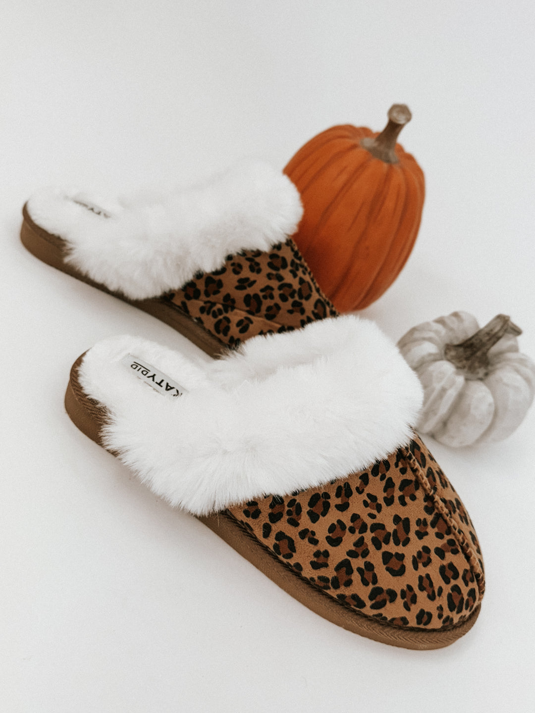 Leopard Fur-Lined Slippers