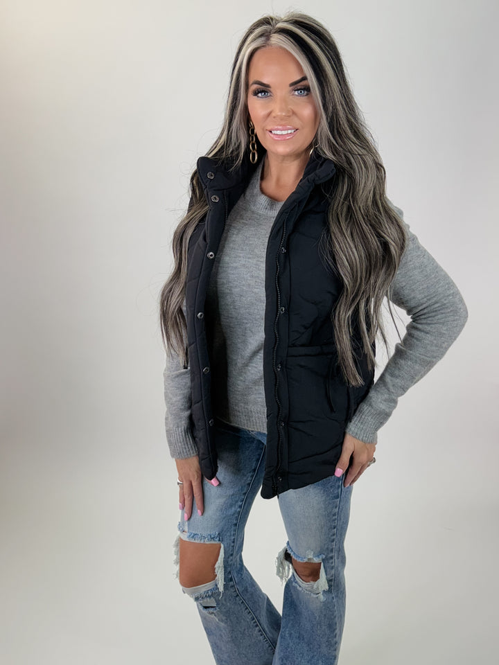 Chill Factor Quilted Vest – Black