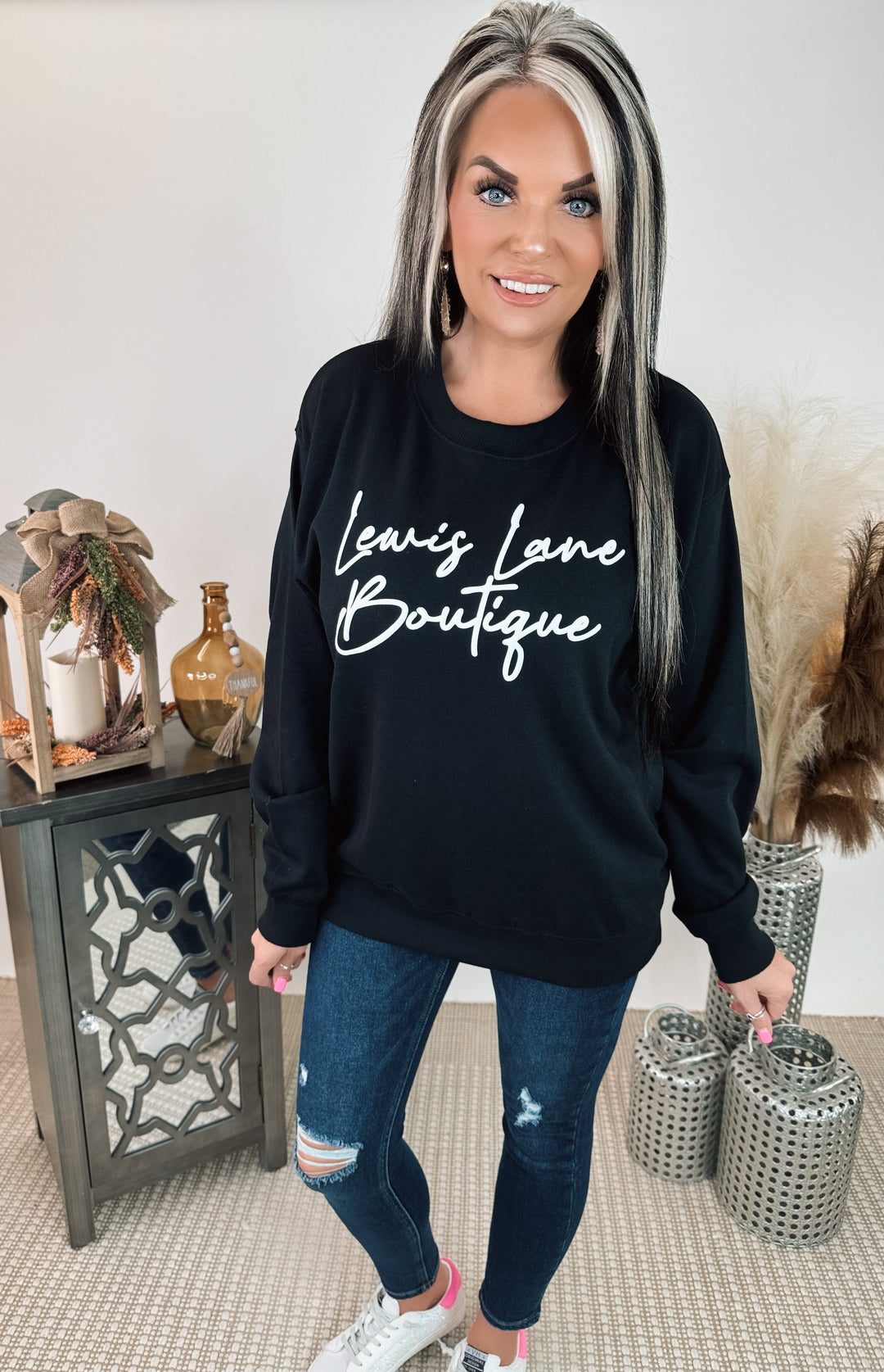 LEWIS LANE LOGO PUFF INK SWEATSHIRTS