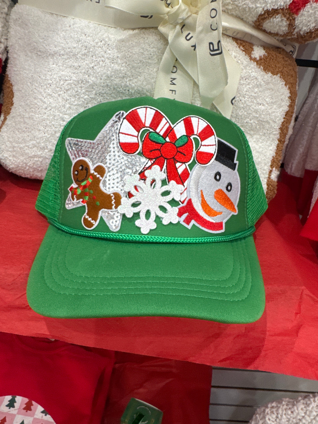 GREEN PATCH CHRISTMAS TRUCKER HAT - PFINSTORE