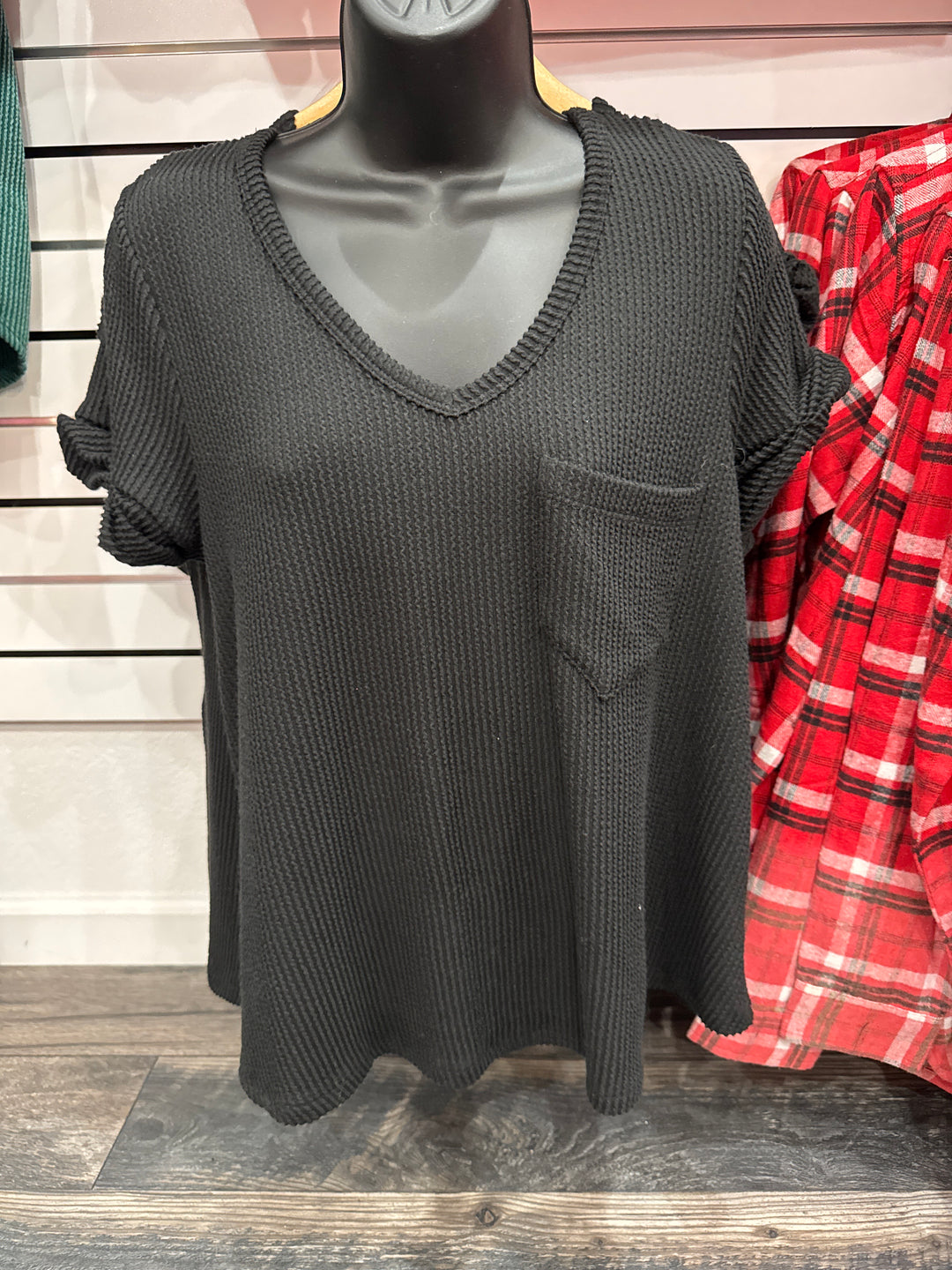 Timeless Ribbed top - BLACK