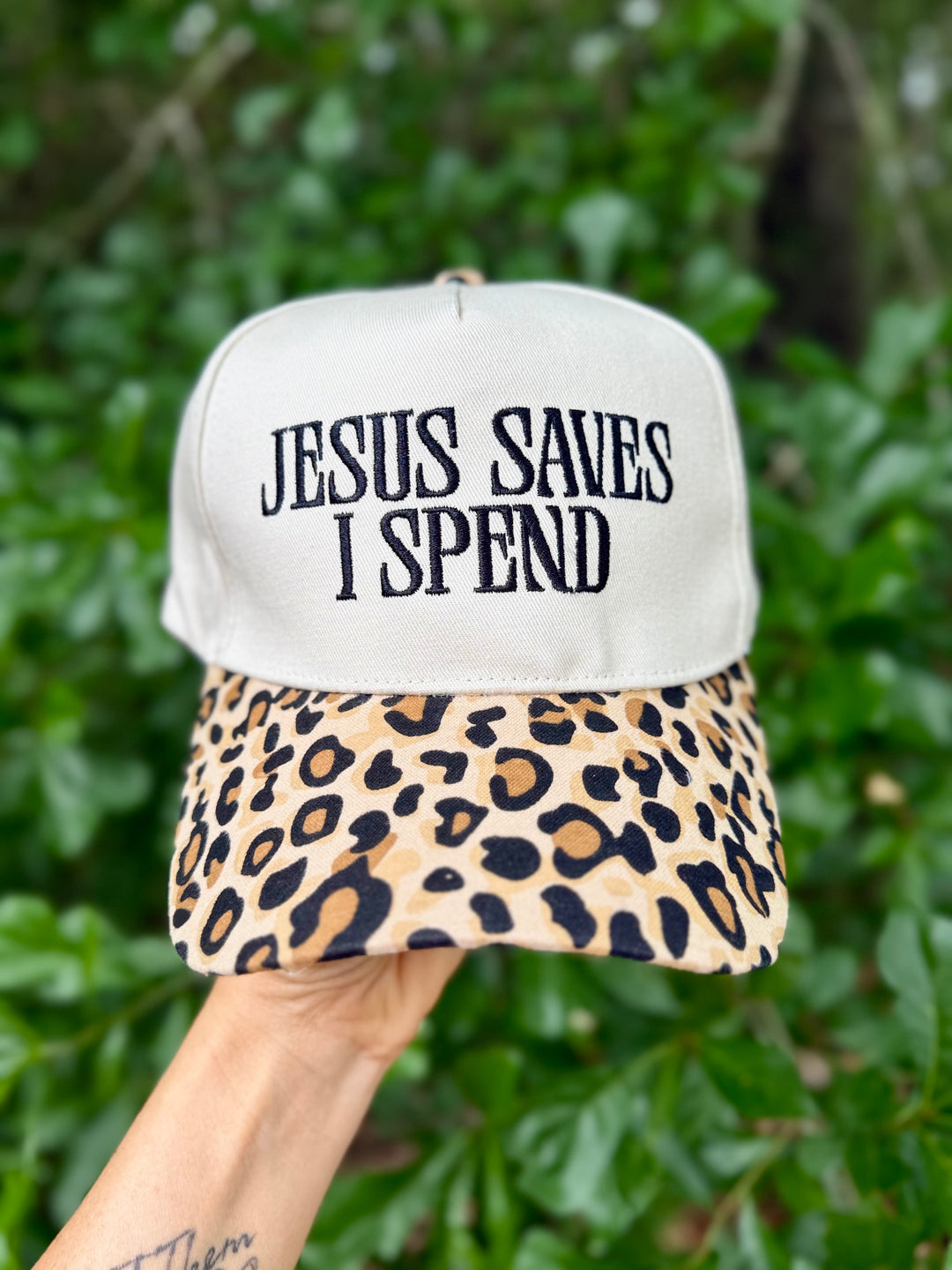 JESUS SAVES I SPEND TRUCKER HAT