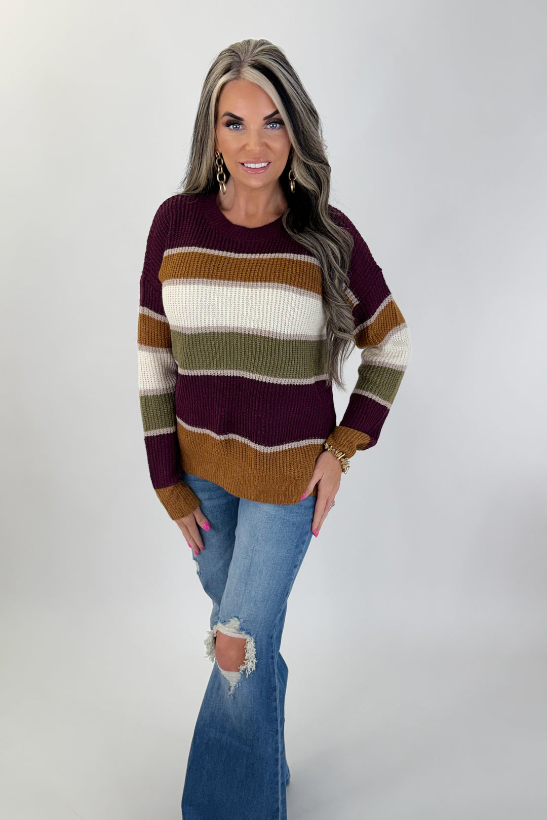 Autumn Stripe Knit Sweater