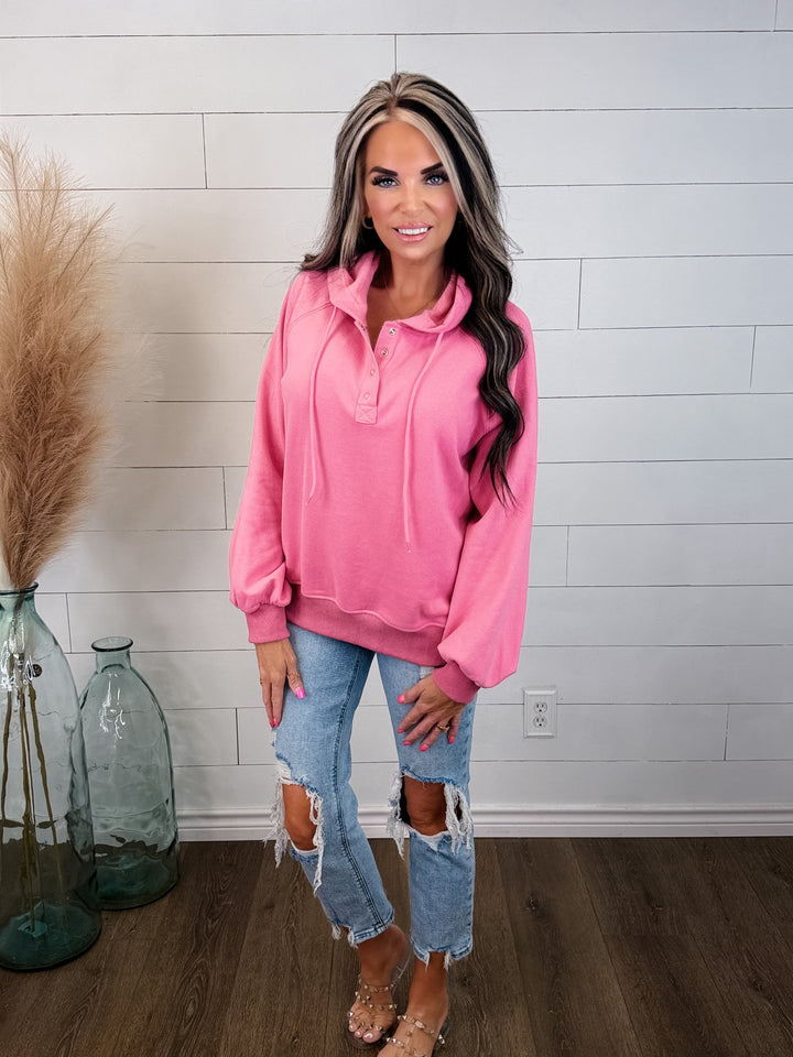 Pretty in Pink Henley Hoodie