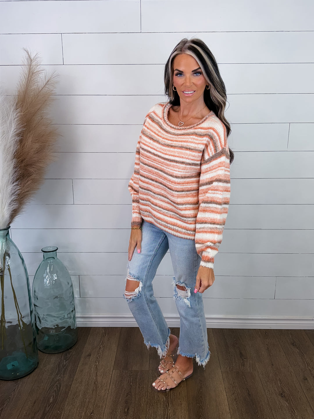 Autumn Glow Striped Sweater