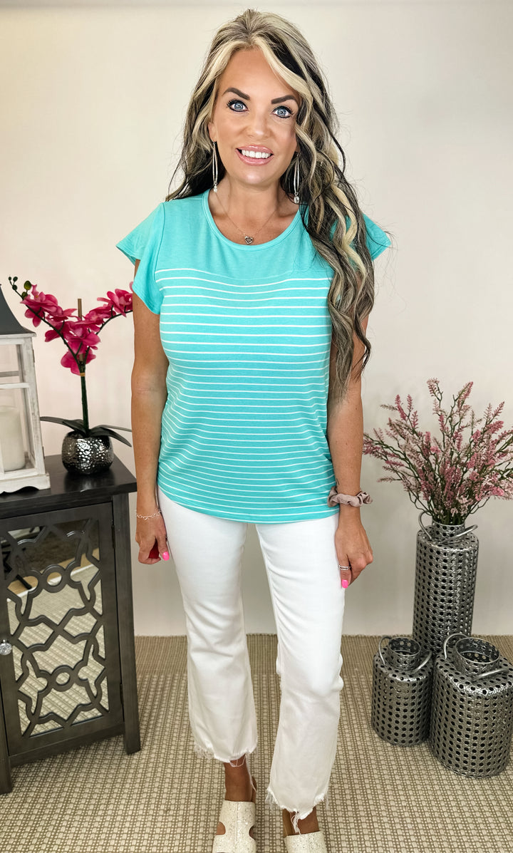 Just Be You Mint Stripe Top