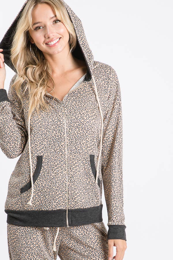 Doorbuster Zip Up Pocket Front Drawstring Hoodie