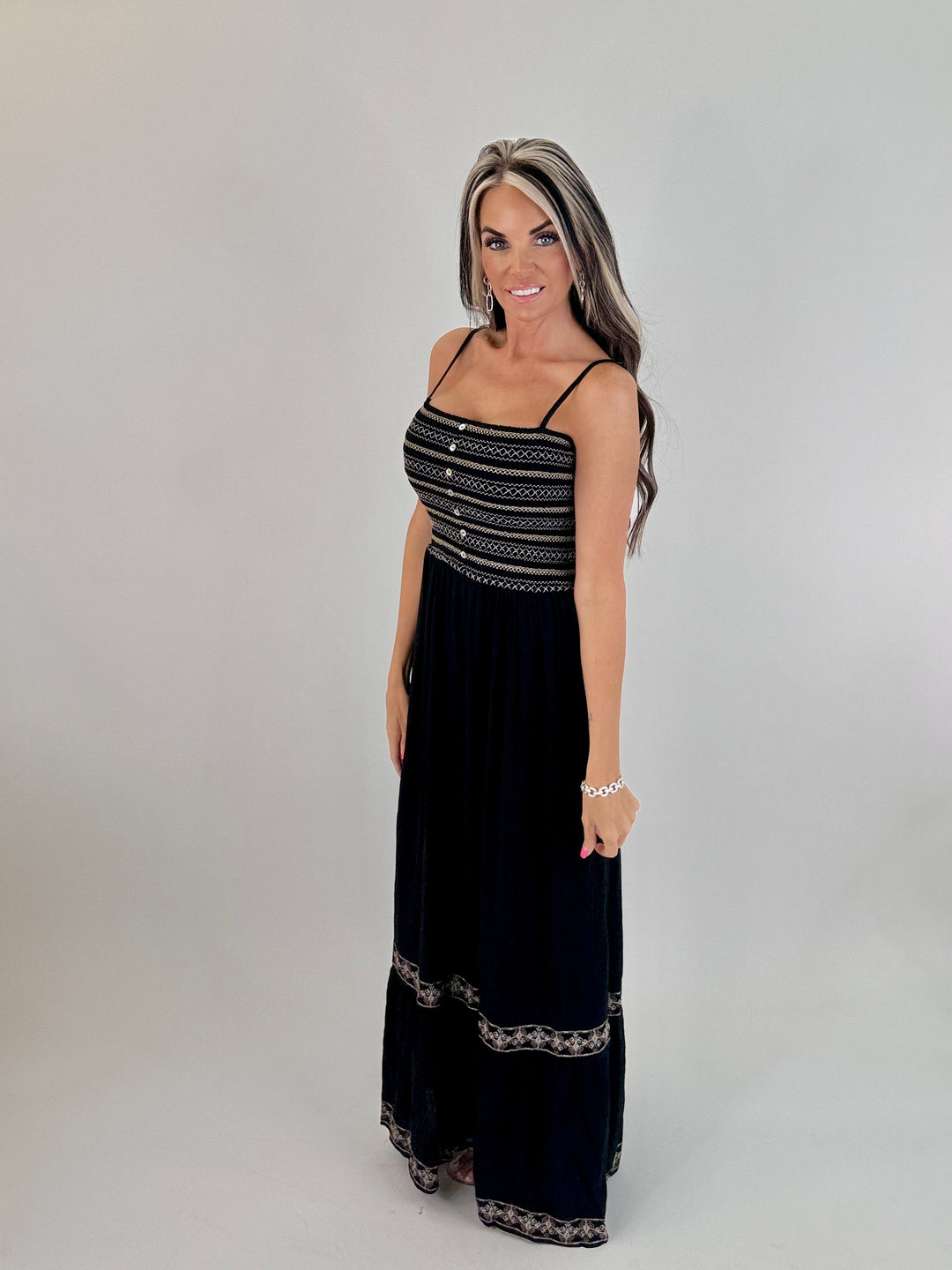 SMOKED DRIFT Away Smocked Maxi Dress
