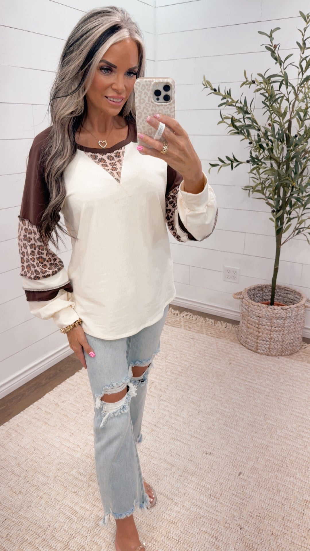 *PRE ORDER * Untamed Side Leopard Top est ship date 10/15