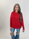 DOORBUSTER Red waffle sweater