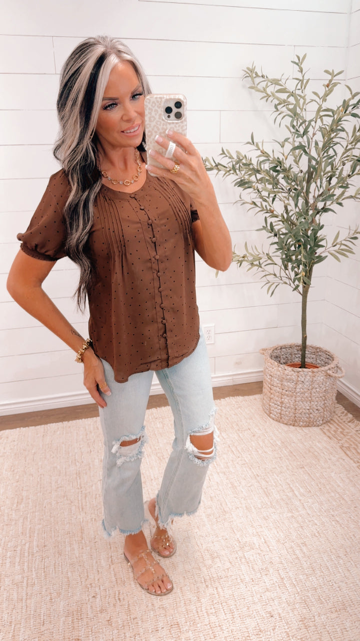 SWEET ON YOU POLKA DOT BLOUSE