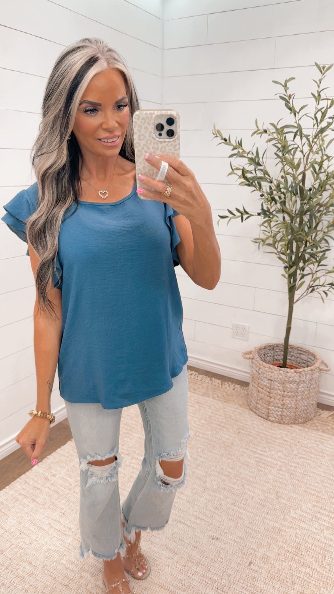 Take The Scenic Route  ruffle Top