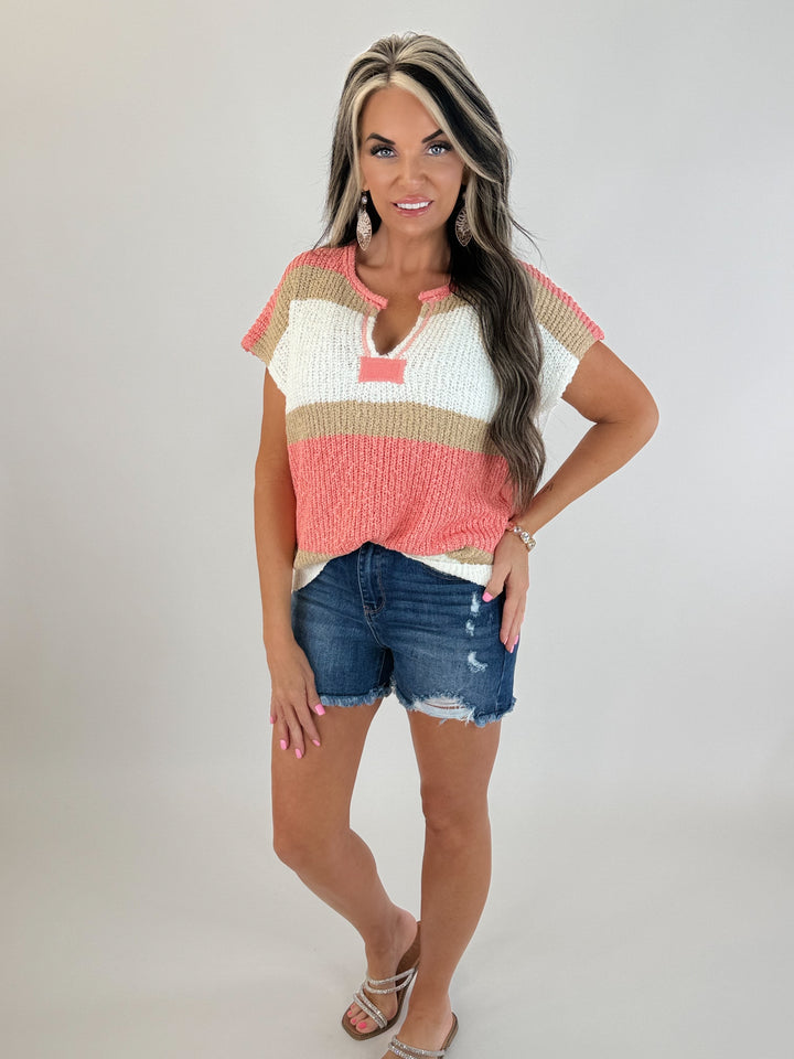 Sunset Knit Colorblock Top