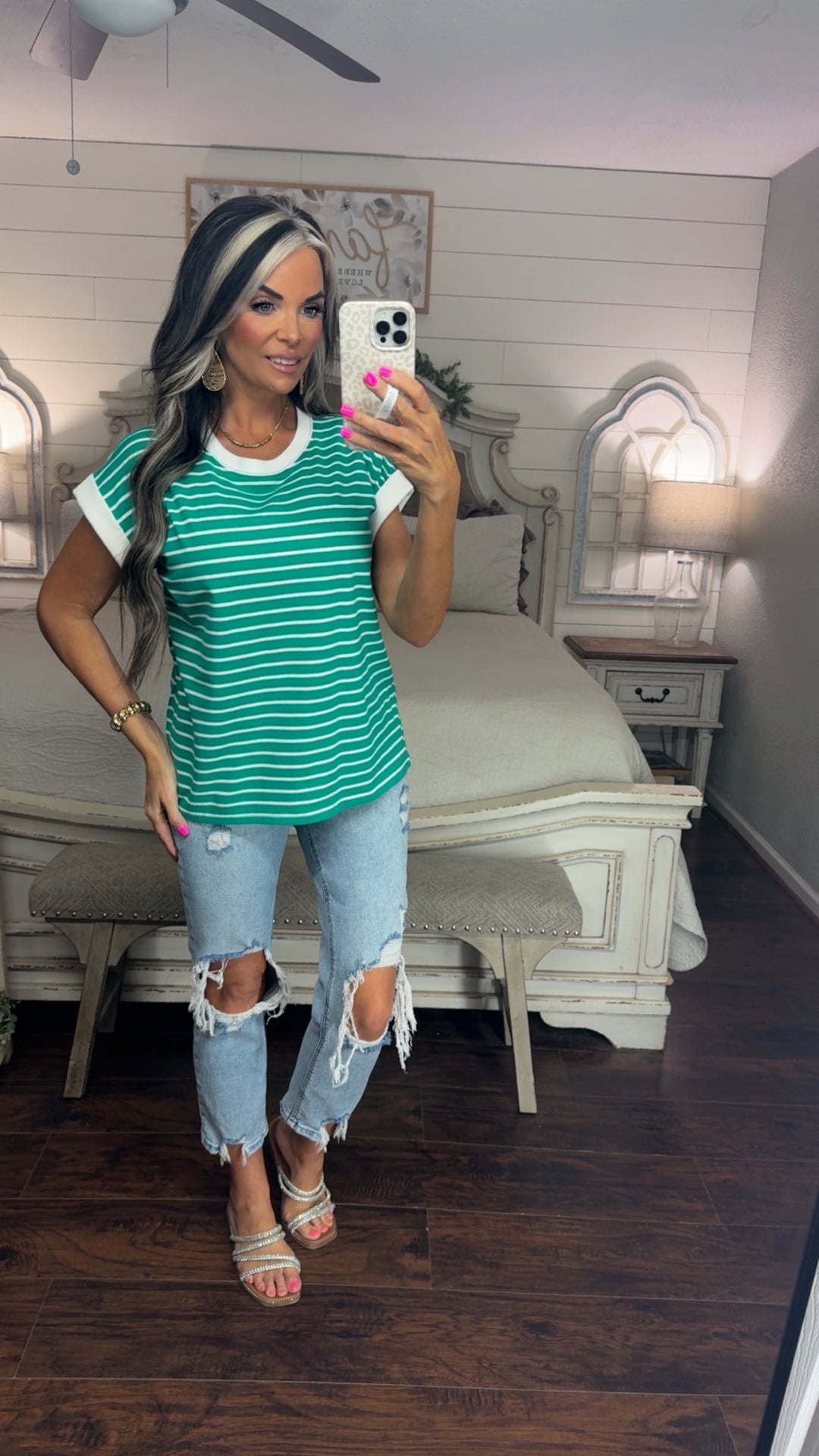 Lucky Stripe Tee - green