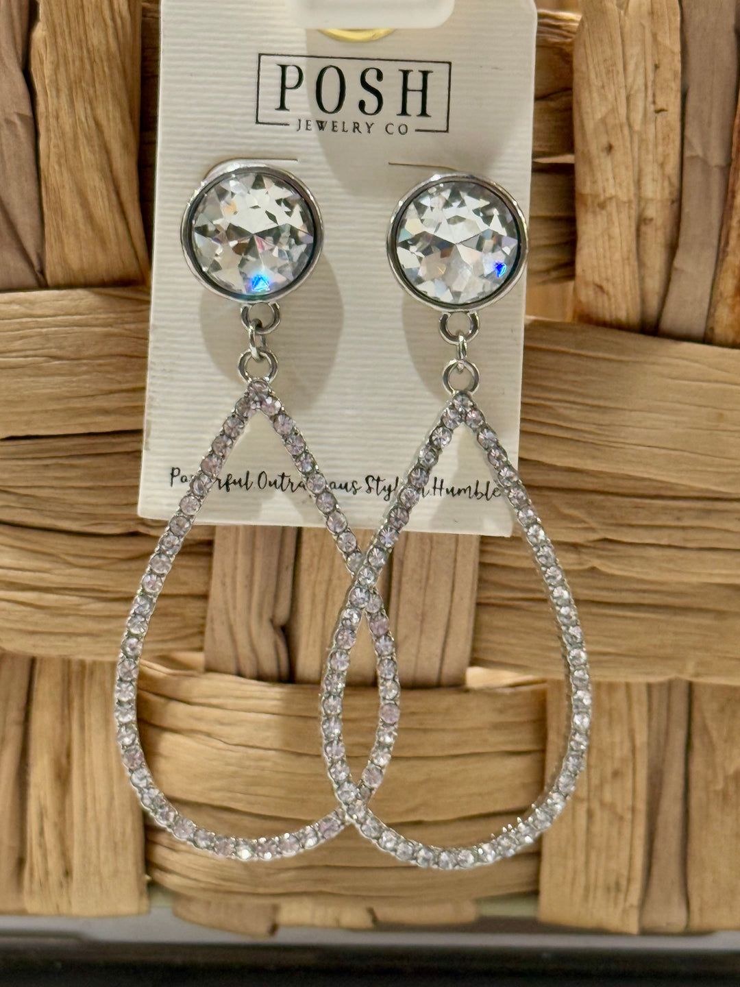 Rhinestone teardrop earrings