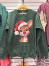 FOREST GREEN Reindeer sweatshirt