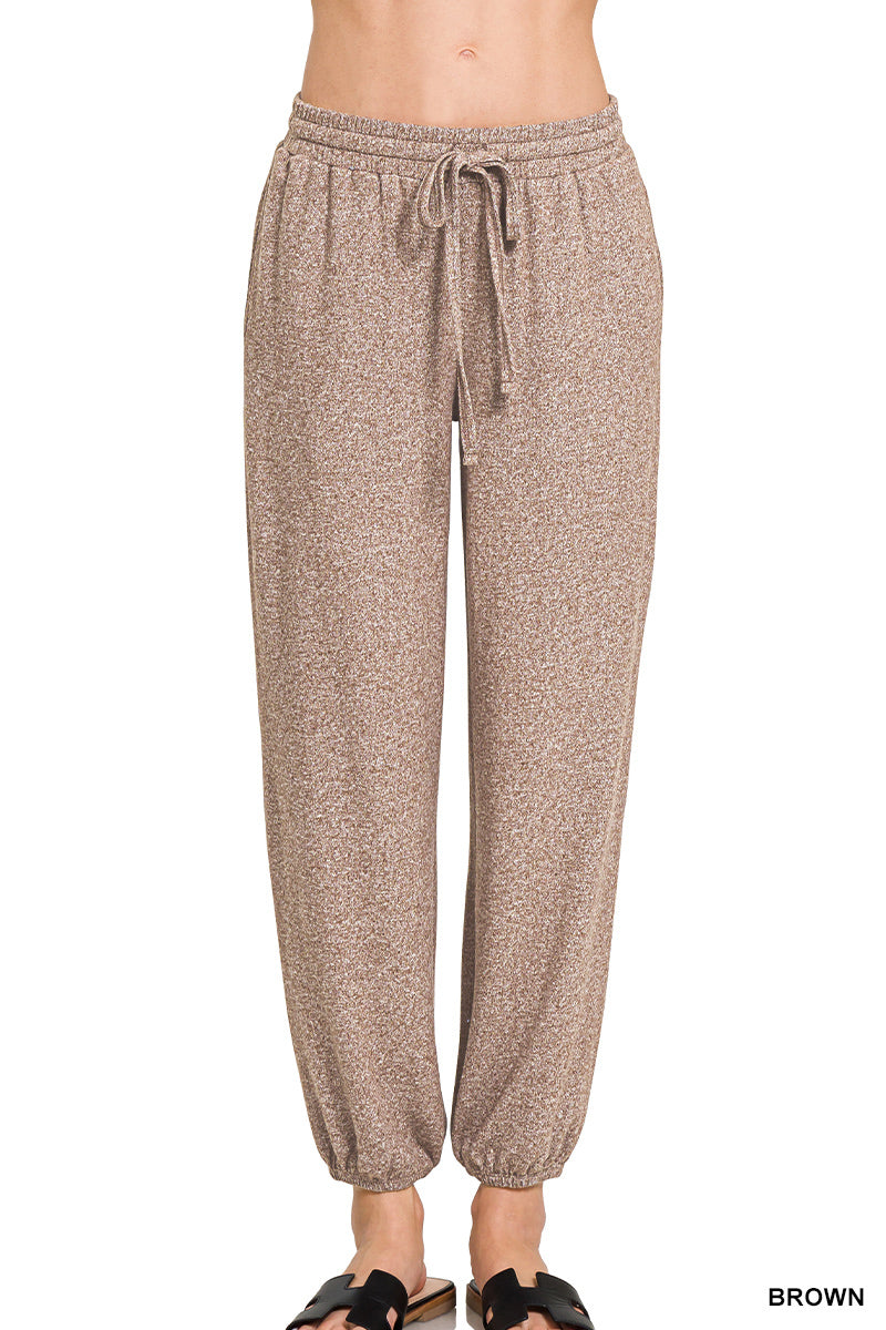 Zenana soft Me’lange joggers brown