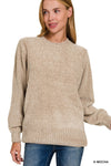 Black Friday This luxurious chenille pullover sweater  Mocha