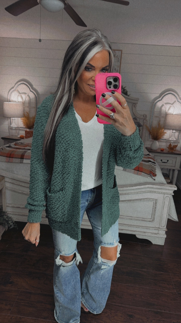 Cozy Textured Cardigan Jade