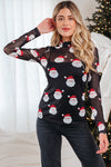 Santa Mesh Long Sleeve Top
