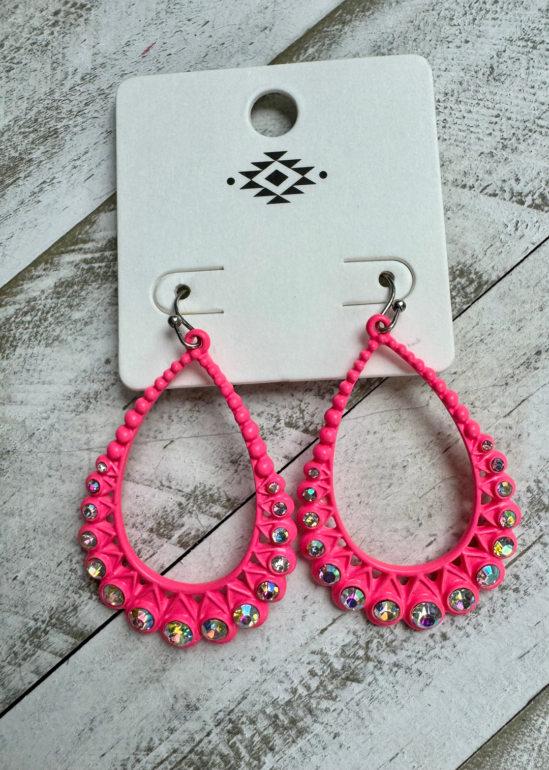 Pink Embezzled Teardrop earrings