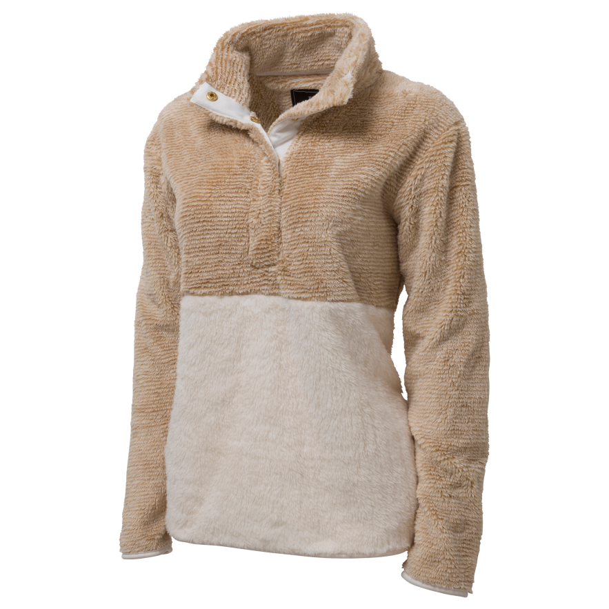 DOORBUSTER Fuzzy Fleece Pullover: Camel Stripe