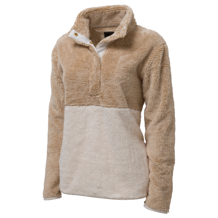 DOORBUSTER Fuzzy Fleece Pullover: Camel Stripe