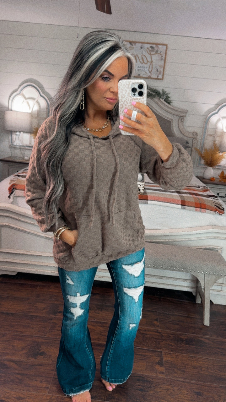 Keep It Cozy Textured Hoodie Mocha