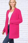Cozy Textured Cardigan Pink
