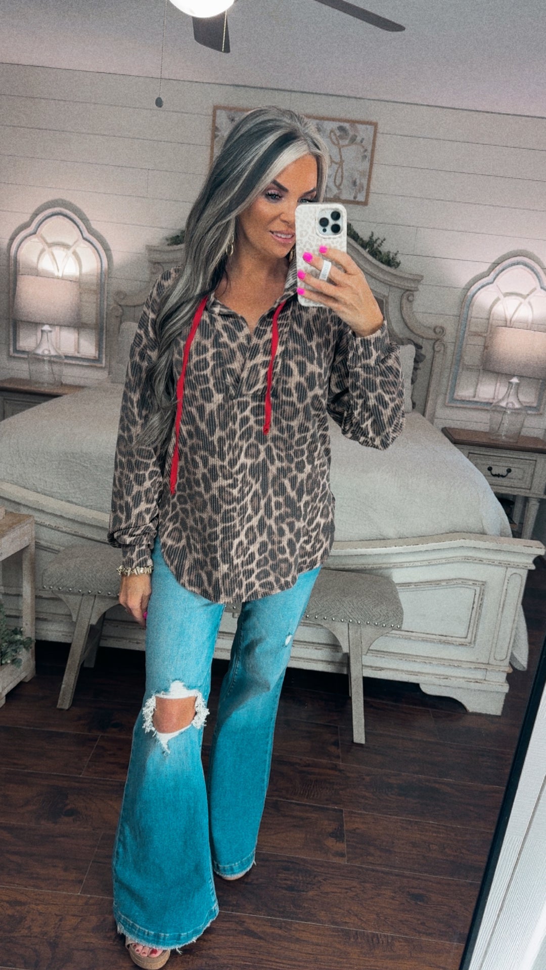 Leopard Hoodie Top