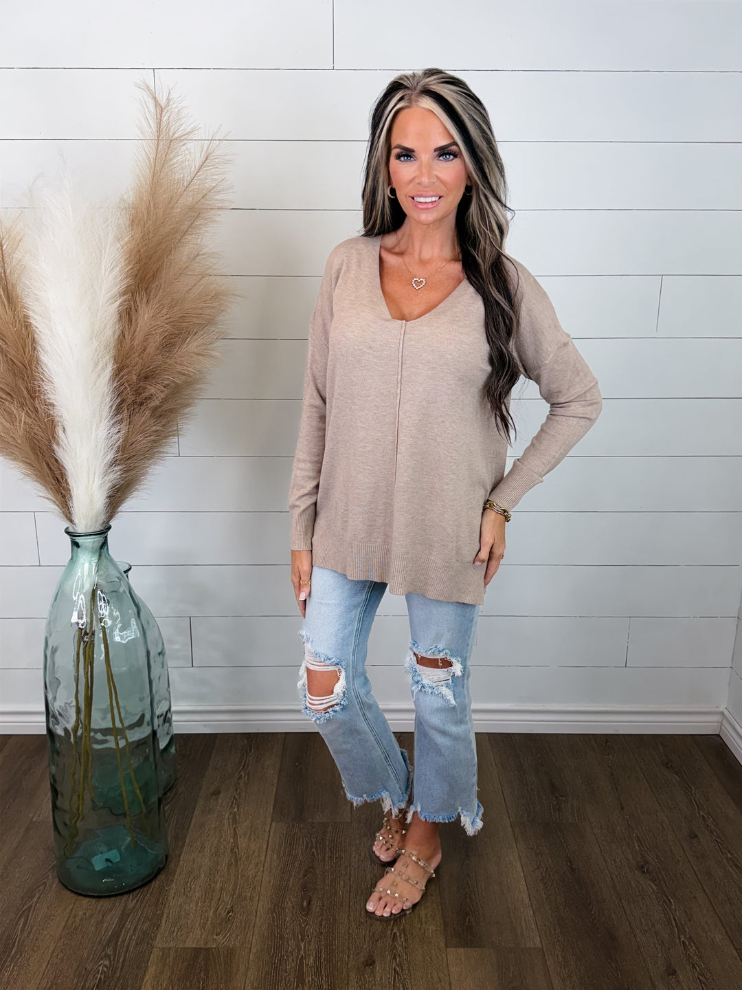 Worth The Wait V-Neck Sweater