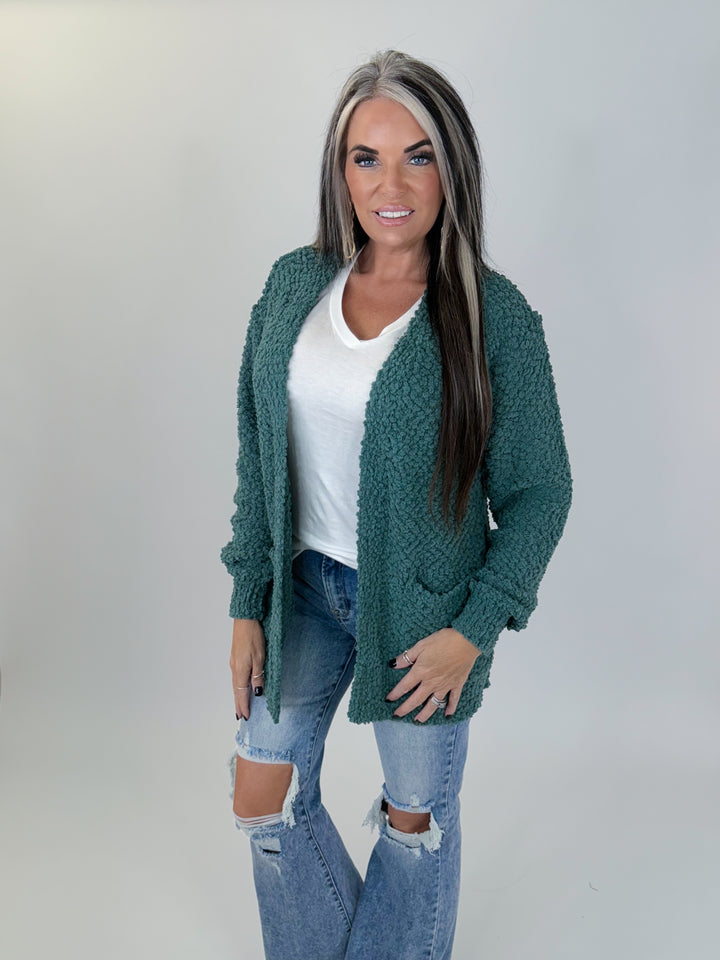 Cozy Textured Cardigan Jade