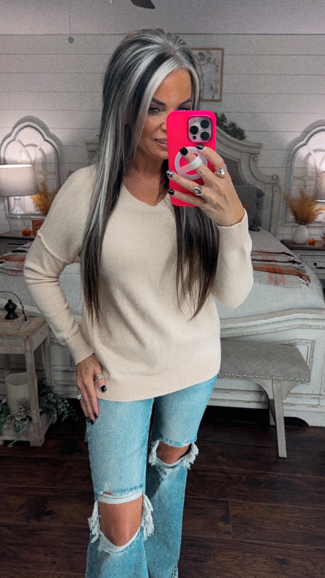 Classic Cream Knit Sweater