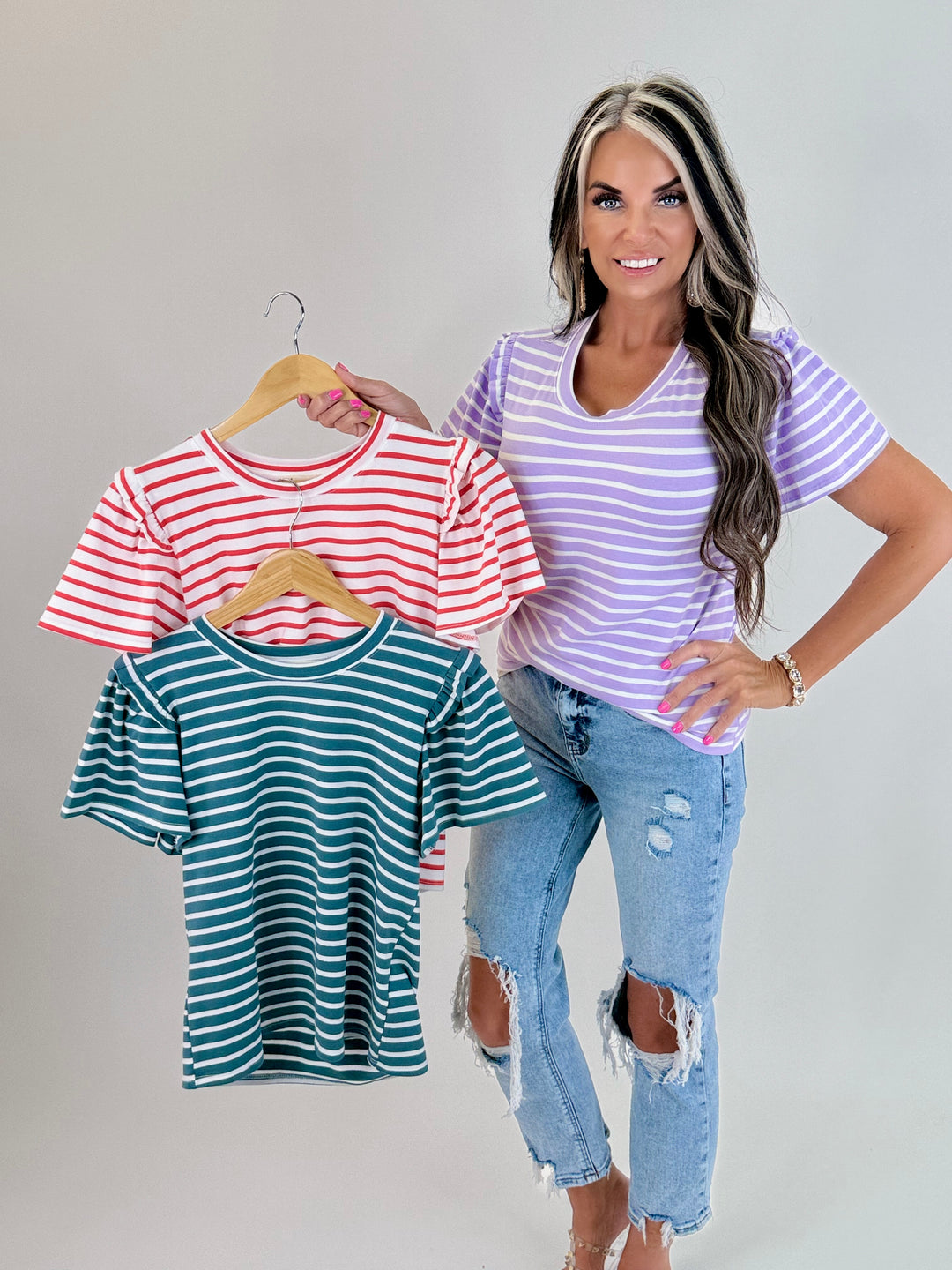 Everyday Stripe Flutter Top