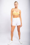 MONO B Athleisure Shorts with Drawstring: White