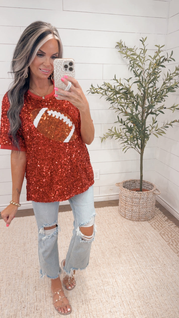 Friday Night Lights Sequin Football Top