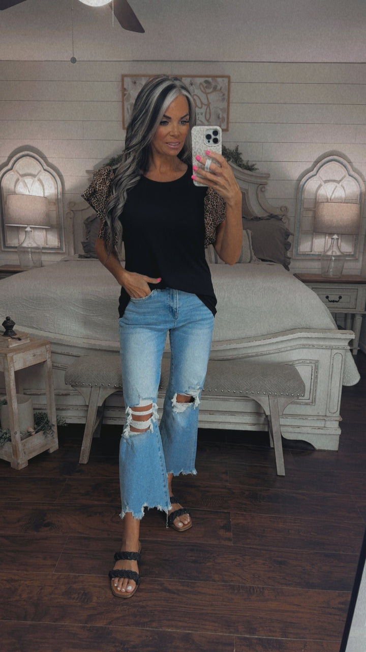 Wild Side Flutter Sleeve Top