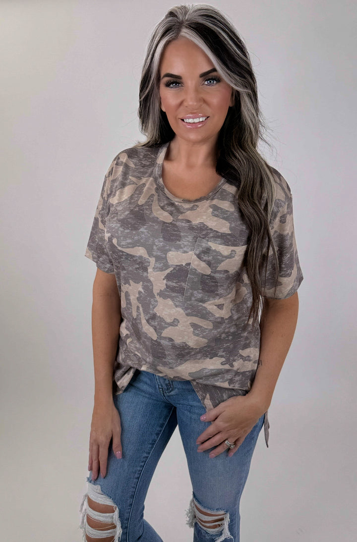 Faded Camo Chest Pocket Tee
