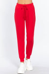 French Terry Jogger Pants: Red