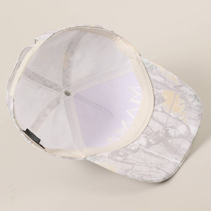 MAMA Letter Embroidery Real Tree Camo Baseball Cap: BEIGE CAMO / ONE SIZE