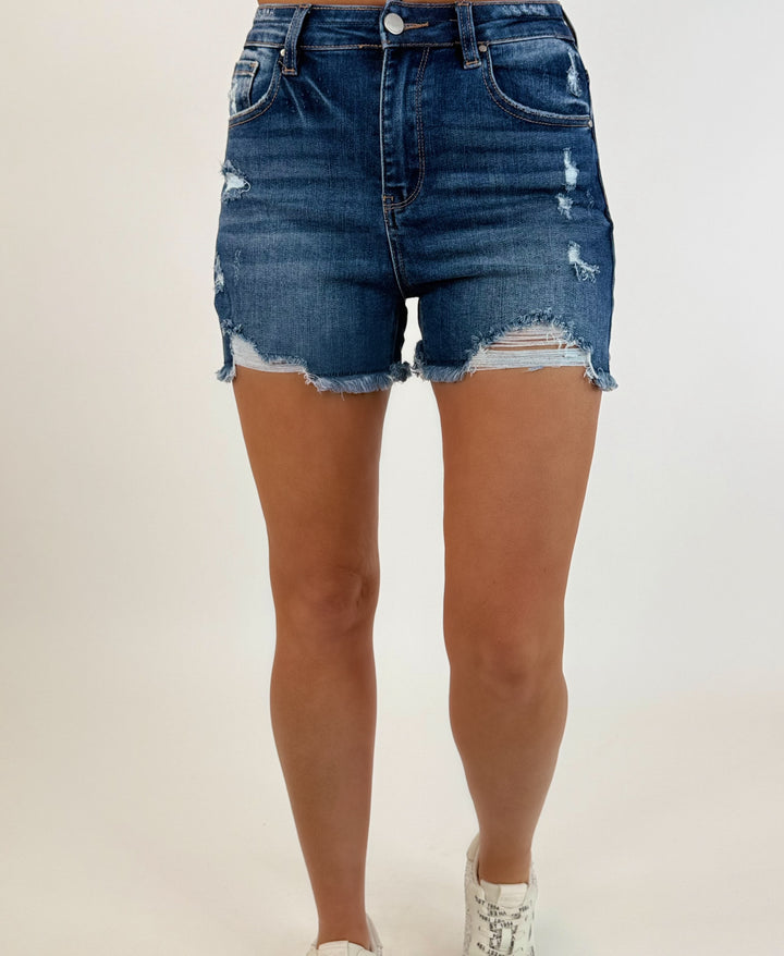 Weekend Ready Distressed Denim Shorts